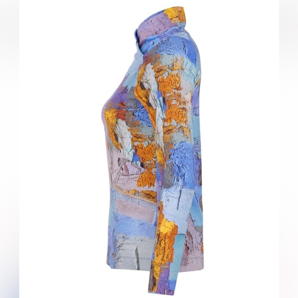 NWT:  DOLCEZZA Colorful Abstract Long Sleeve Top S - Picture 3 of 5